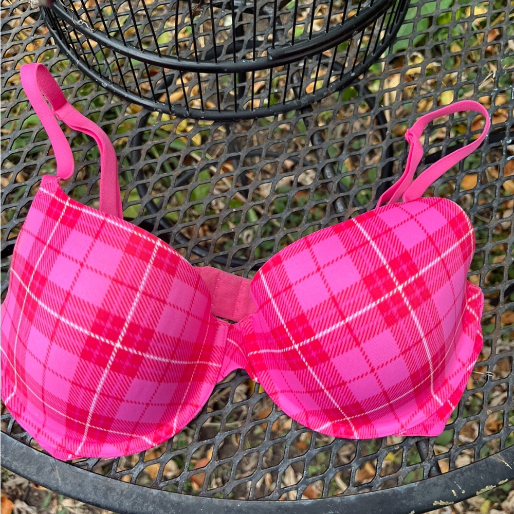 PINK ~ Vibrant Pink Plaid Wm's Bra